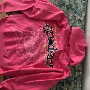 spider pink hoodie